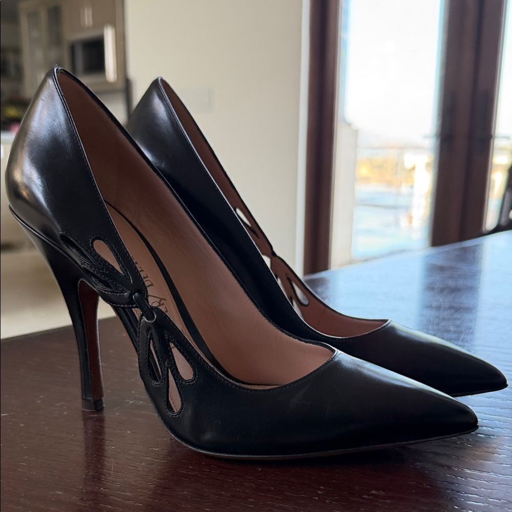 Chic Black Leather Heels